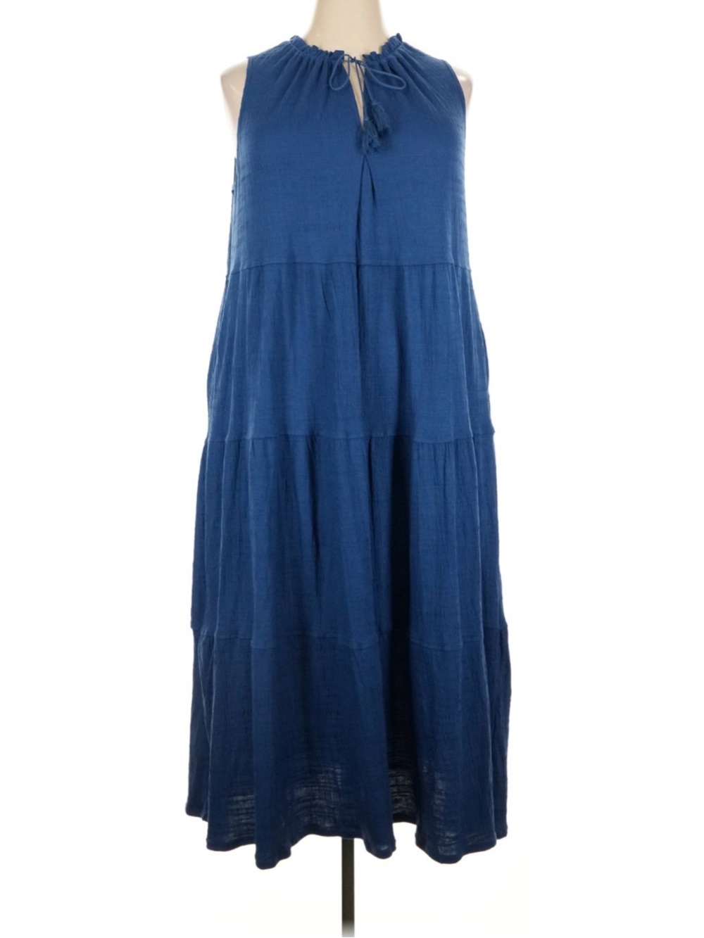 Womenβs Blue Tiered Maxi Skirt - Unbranded